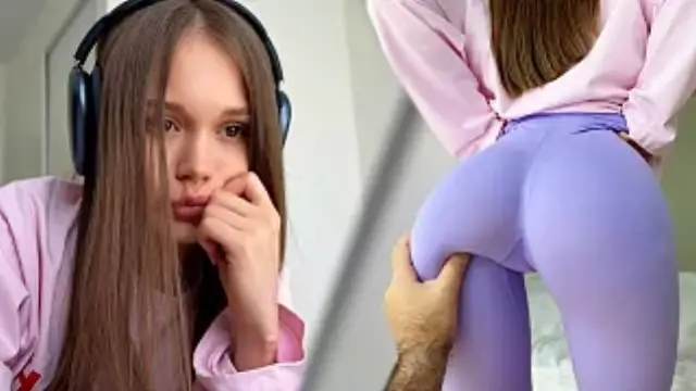 He Secretly Masturbated to His Stepsister and Accidentally Came on Her Face. Panties in Her Mouth